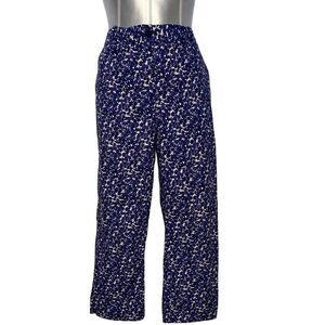 Talbots Pants‎ 12 Blue White Lavender Crop Clam Diggers Signature Cotton Pocket